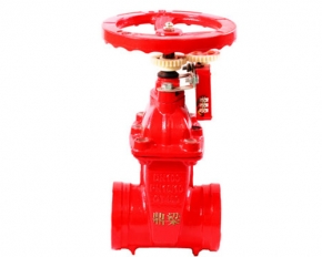 Grooved fire signal gate valve